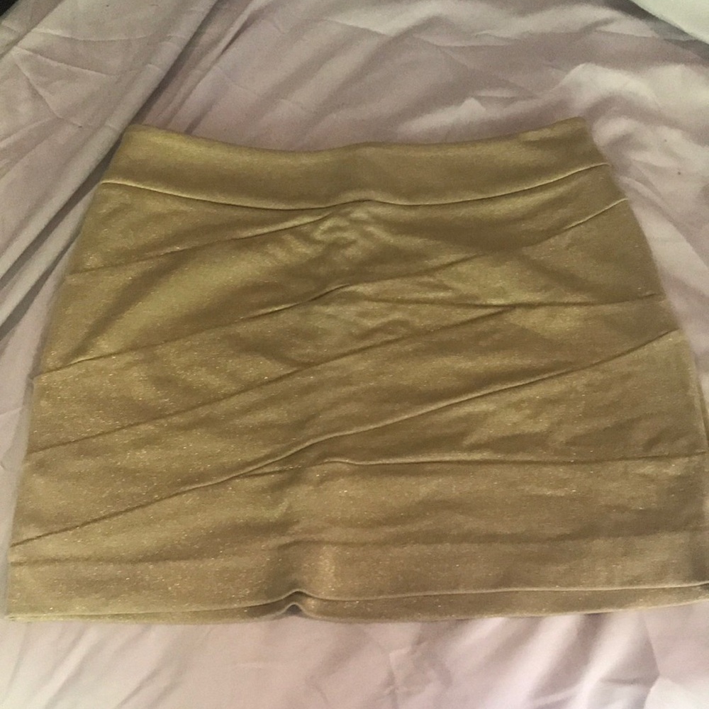 Gold glitter skirt from express